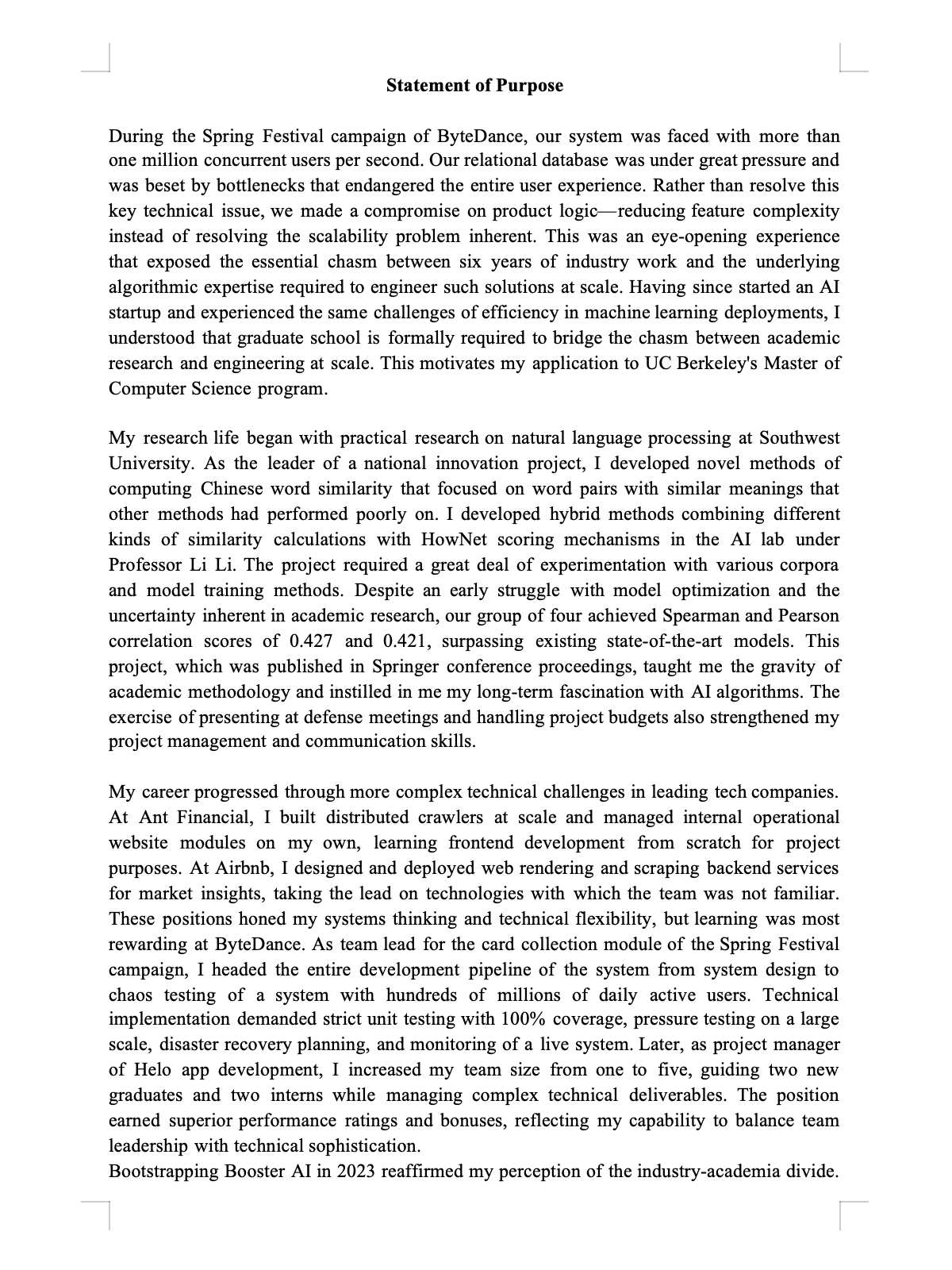 AI-generated graduate school application essay example